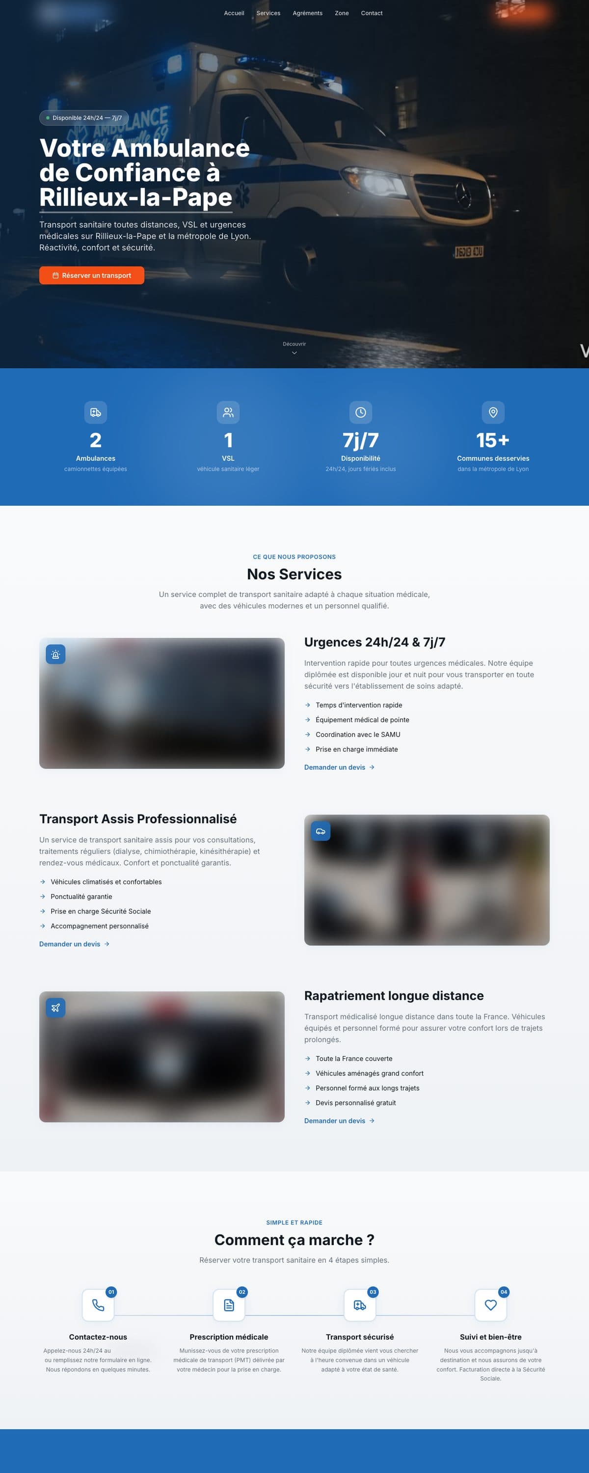 Site réalisé pour : ambulances & vsl