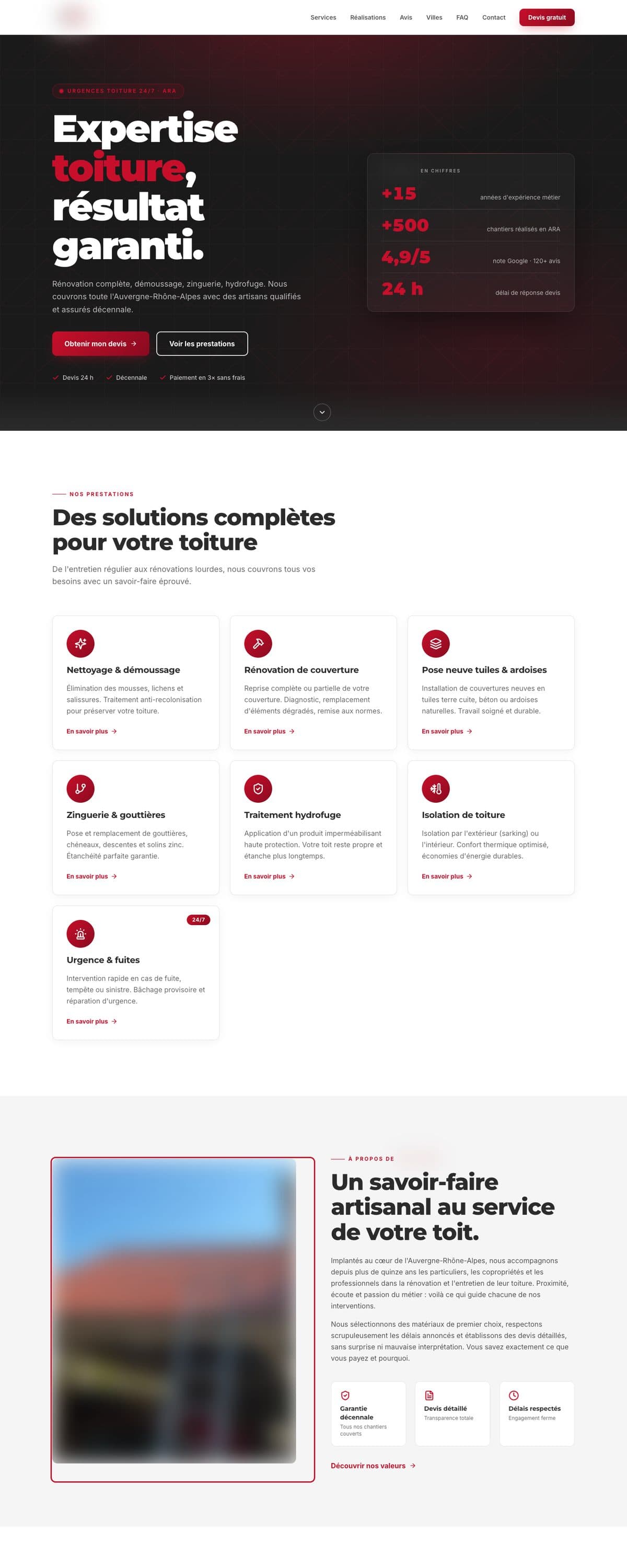Site réalisé pour : rénovation de toiture