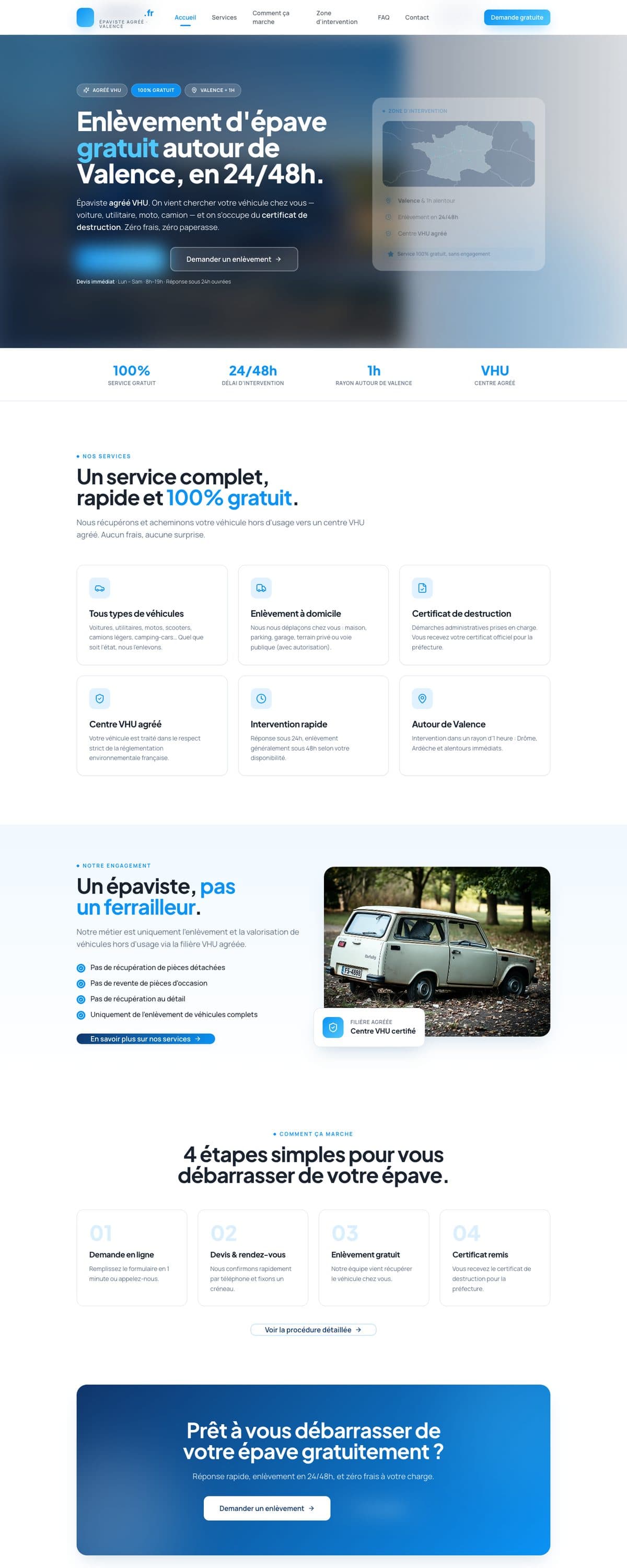Site réalisé pour : épaviste agréé vhu