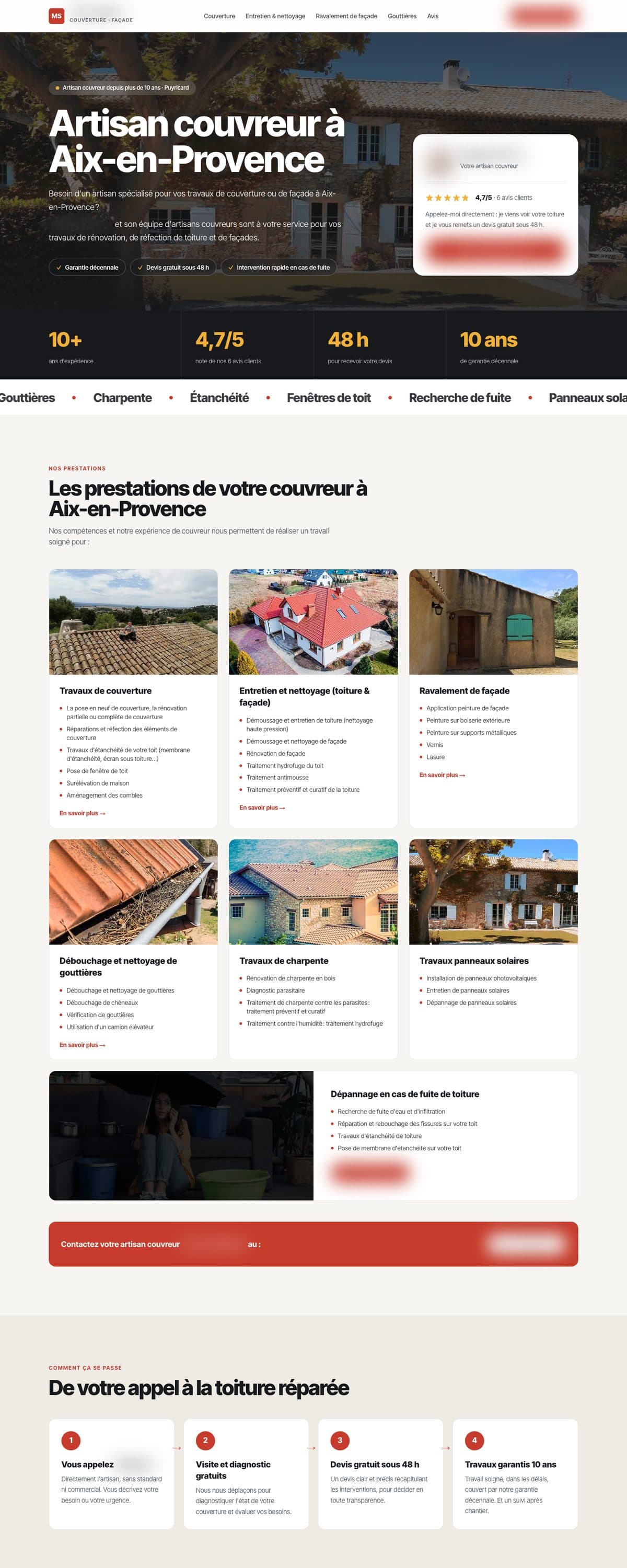 Site réalisé pour : couvreur