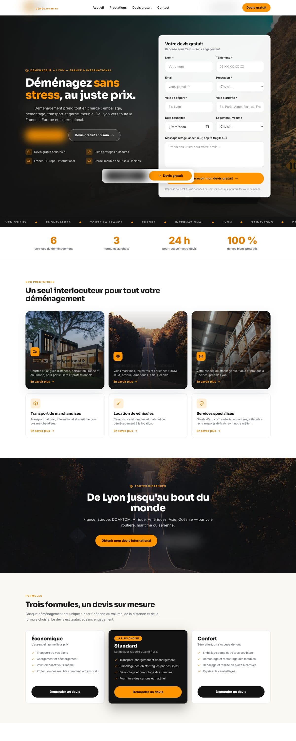 Site réalisé pour : déménageur