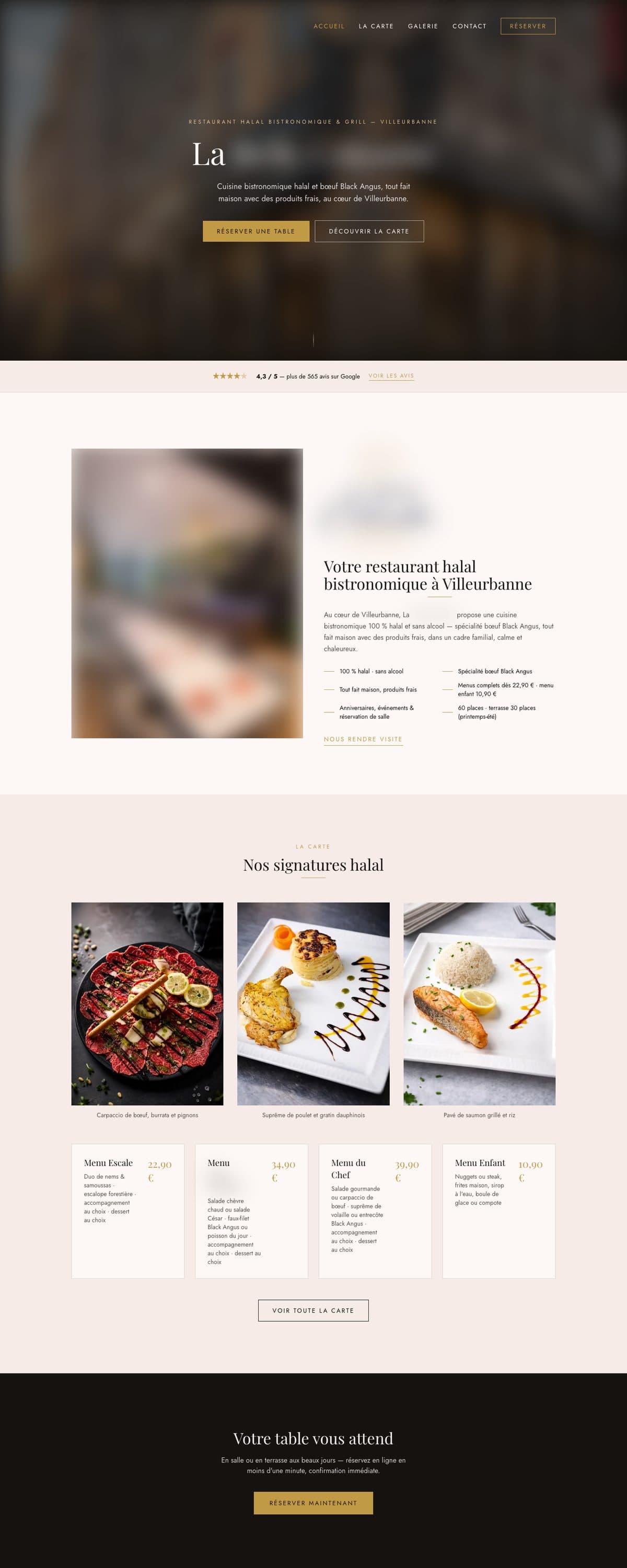 Site réalisé pour : restaurant bistronomique