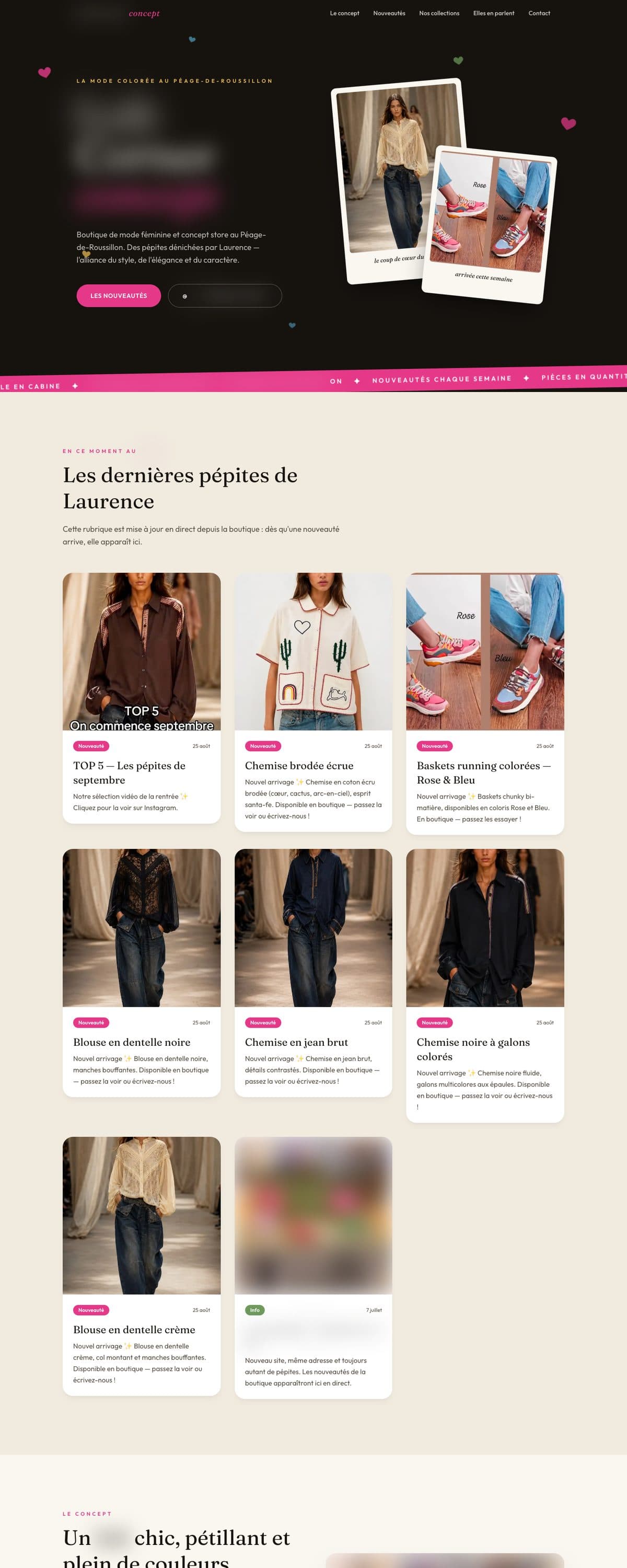 Site réalisé pour : concept store